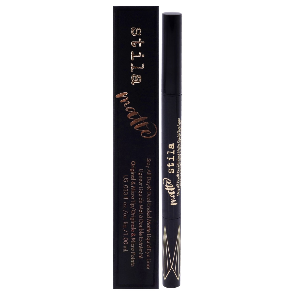 Stila Stay All Day Dual-Ended Matte Liquid Eye Liner - Intense Black by Stila for Women - 033 oz Eye Liner