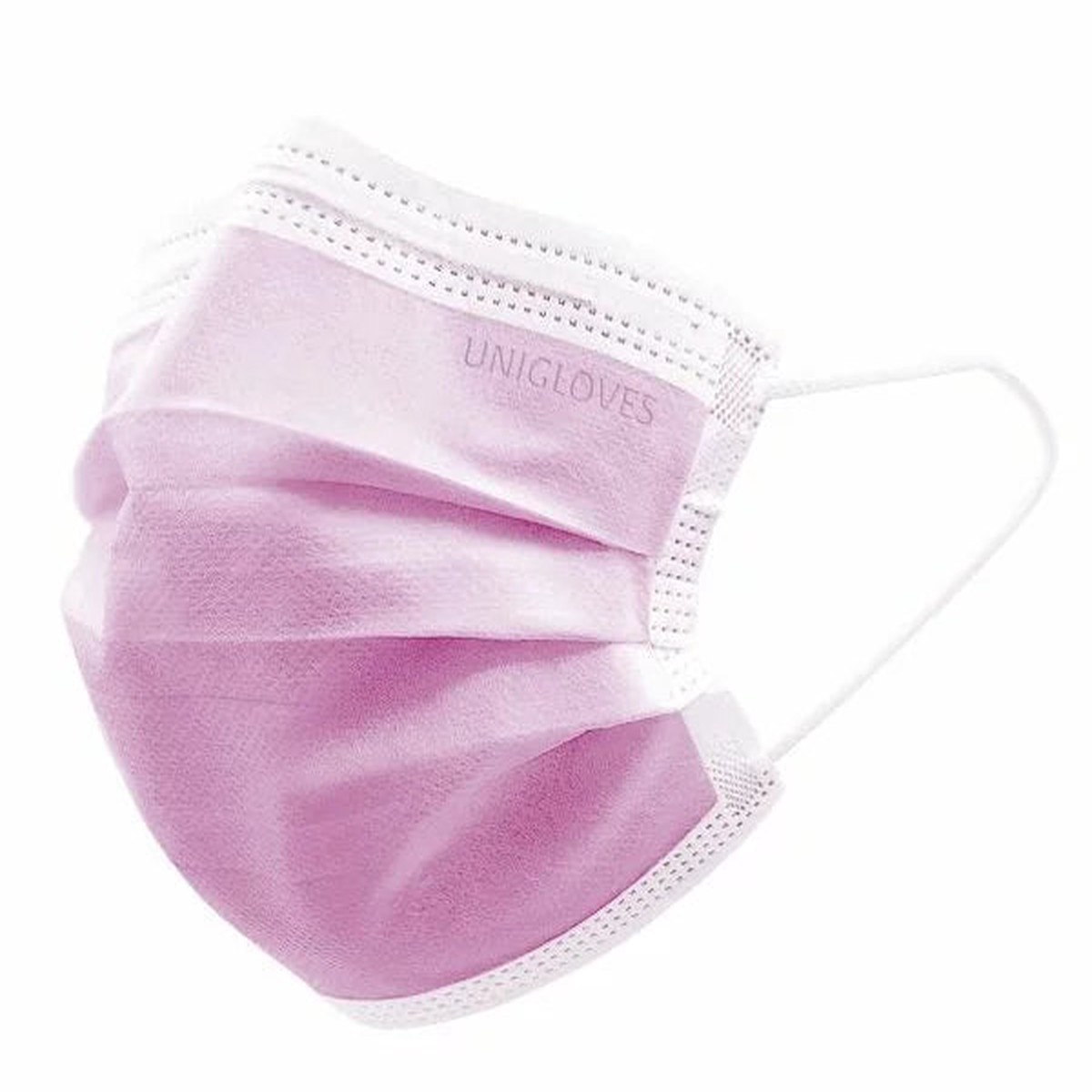 UNIGLOVES Medical face mask with elastic PROFIL PLUS SMALL PINK 3-layers 50 pcs