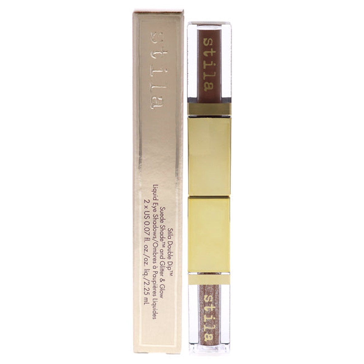 Stila Double Dip Suede Shade and Glitter and Glow Liquid Eye Shadow - Smitten Kitten by Stila for Women - 2 x 007 oz Eye Shadow