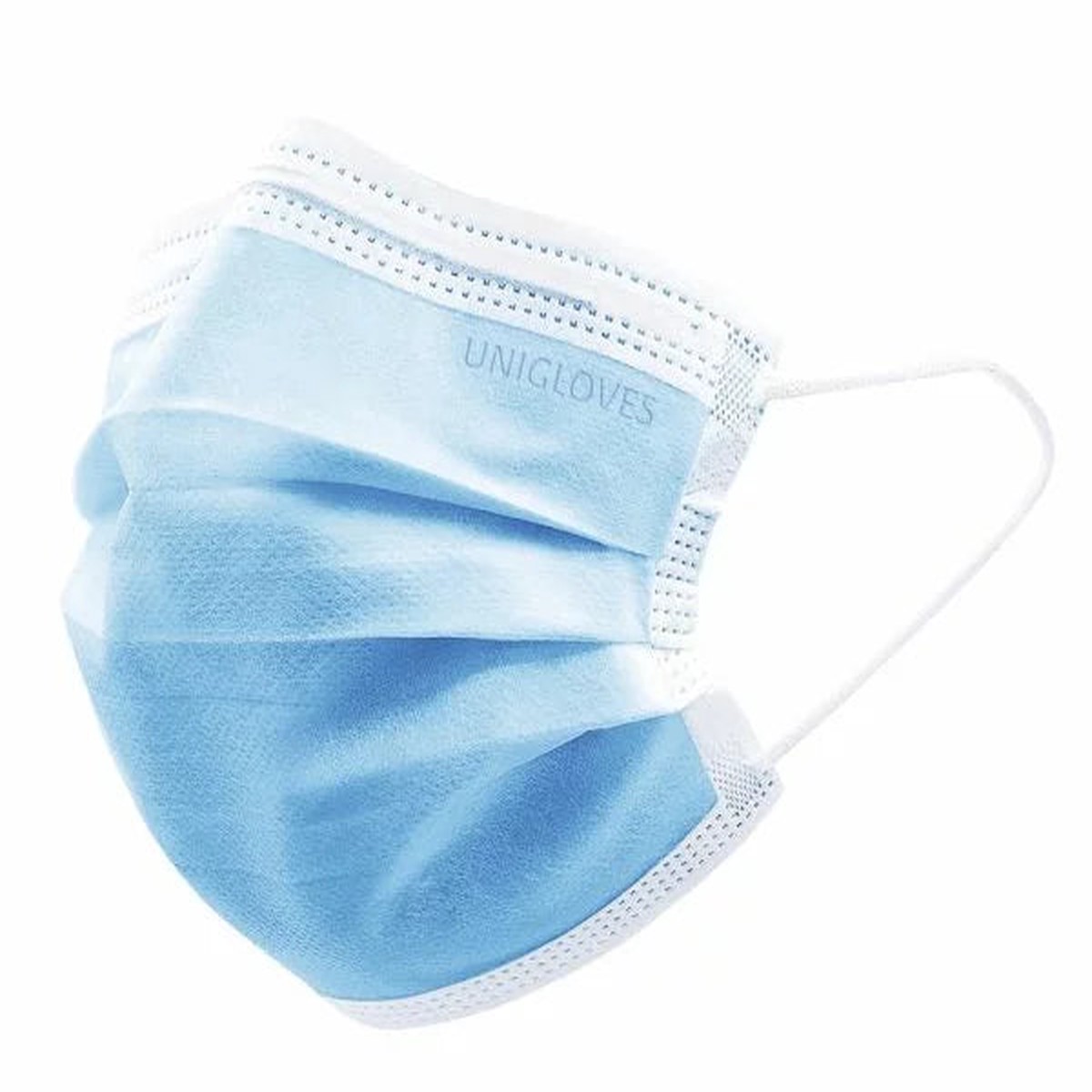 UNIGLOVES Medical face mask with elastic PROFIL PLUS SMALL BLUE 3-layers 50 pcs