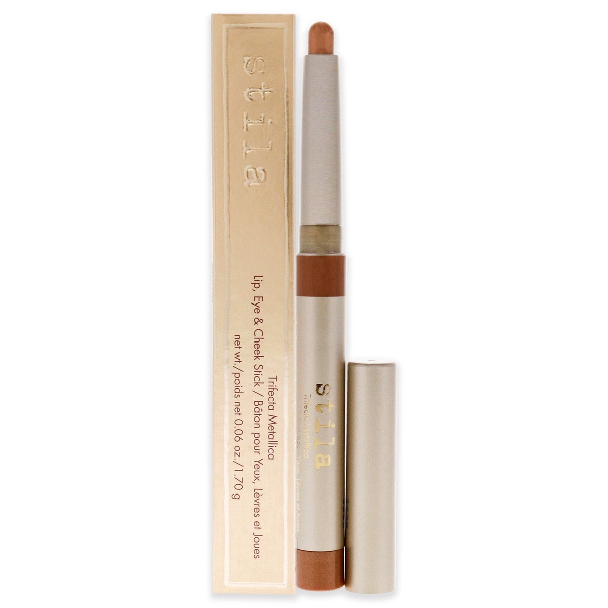 Stila Trifecta Metallica Lip Eye and Cheek Stick - Bronze Gold by Stila for Women - 006 oz Makeup