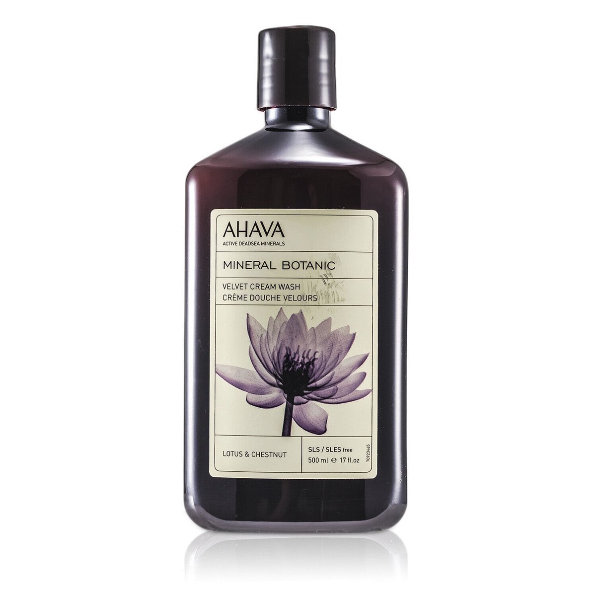 Ahava Mineral Botanic Velvet Cream Wash - Lotus Flower Chestnut (Sensitive Skin) 500ml17oz
