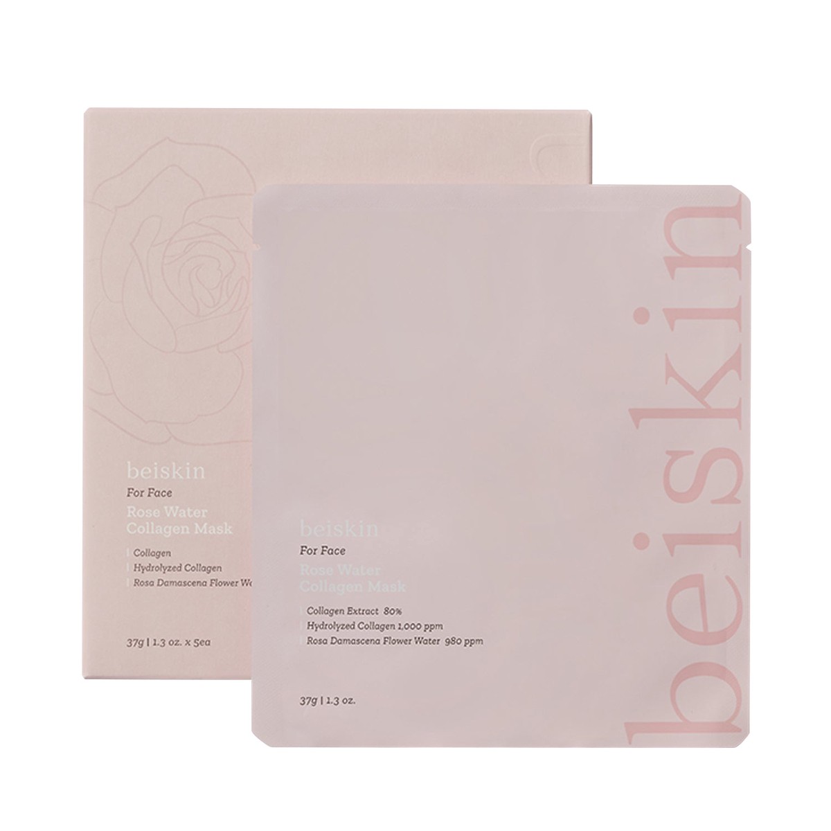 beiskin Rose Water Collagen Mask 37g 5ea