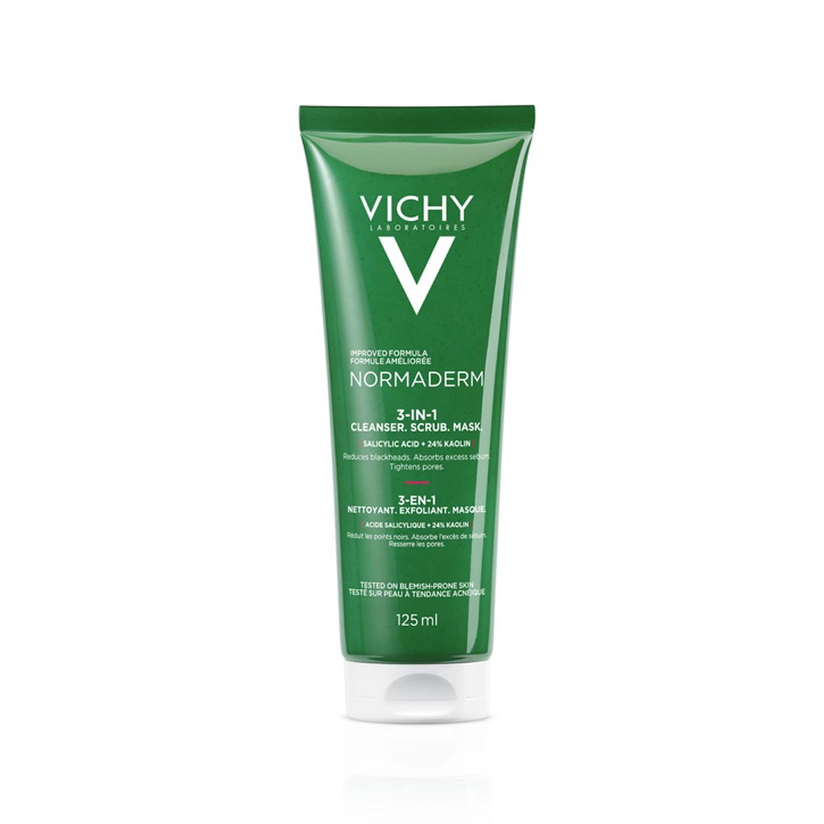 Vichy Normaderm 3-In-1 Mask Scrub Cleanser With Glycolic Acid For Blemish-Prone Skin 125ml