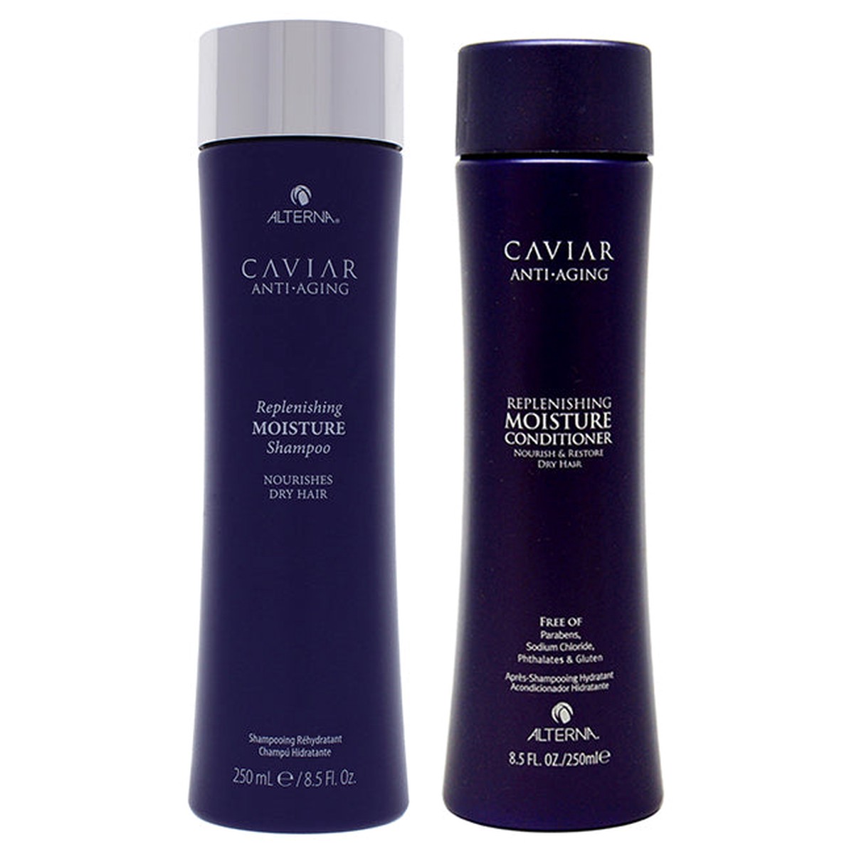 Alterna Caviar Anti Aging Replenishing Moisture Shampoo and Conditioner Kit by Alterna for Unisex - 2 Pc Kit 85oz Shampoo 85oz Conditioner