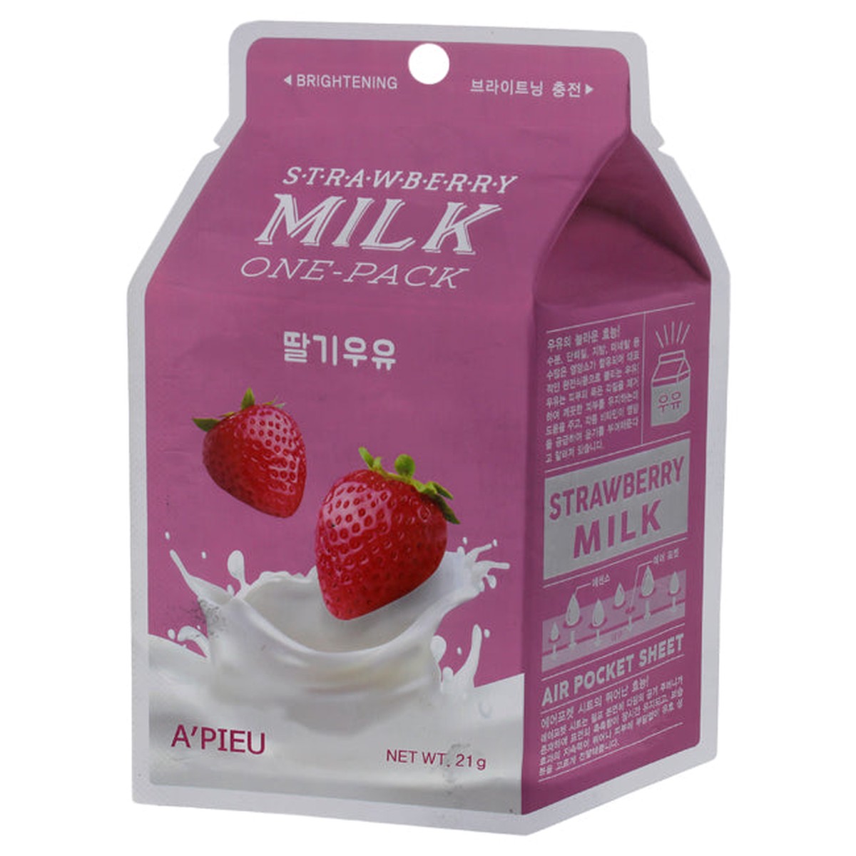 Apieu Strawberry Milk Sheet Mask by Apieu for Unisex - 074 oz Mask