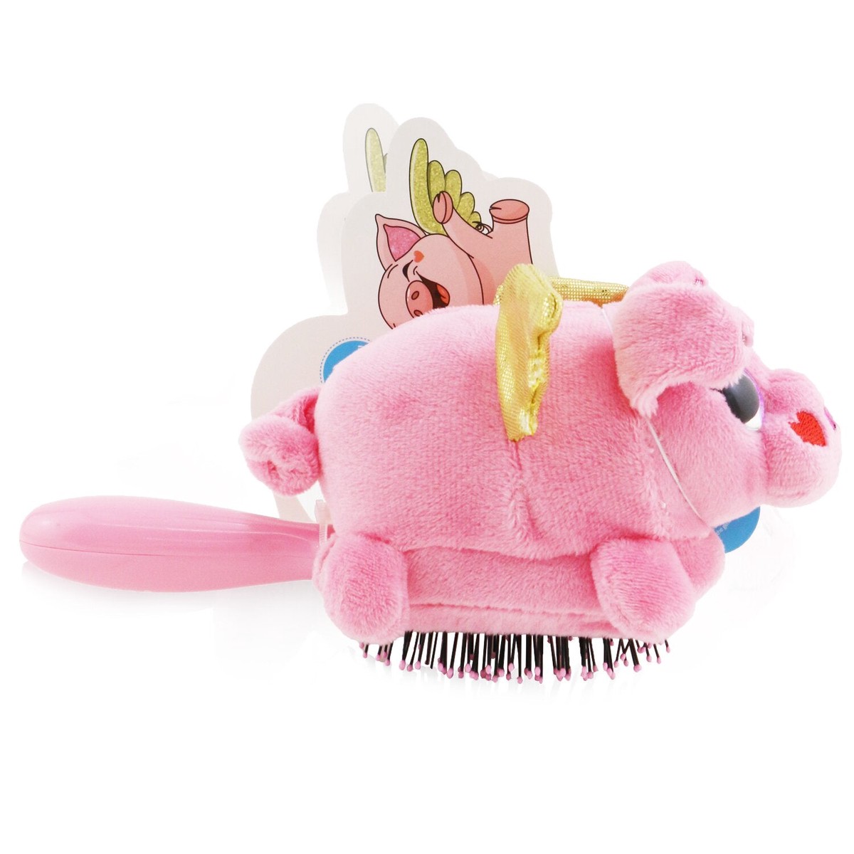 Wet Brush Plush Brush - Flying Pig 1pc