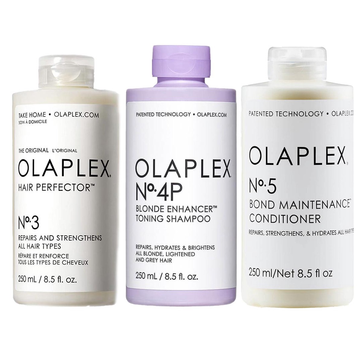 Olaplex No3 Hair Perfector No4P Shampoo No5 Conditioner Trio 250ml
