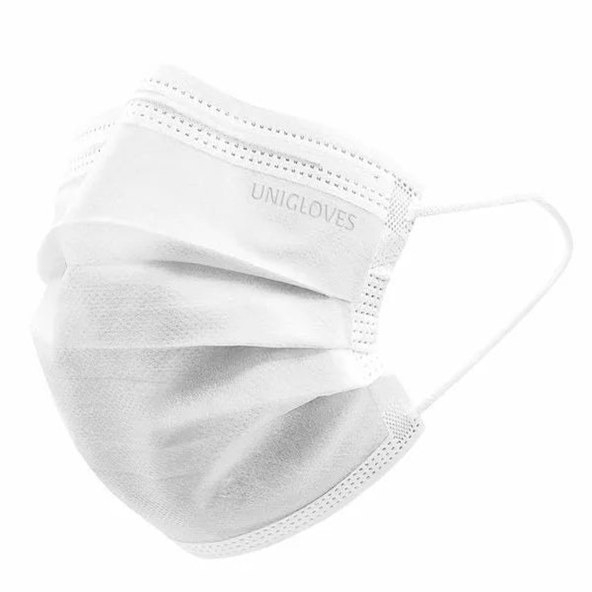 UNIGLOVES Medical face mask with elastic PROFIL PLUS WHITE 3-layers 50 pcs