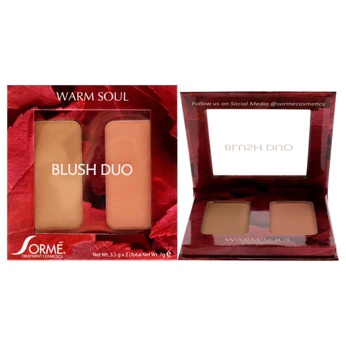 Sorme Cosmetics Blush Duo Compacts - Warm Soul by Sorme Cosmetics for Women - 2 x 012 oz Blush