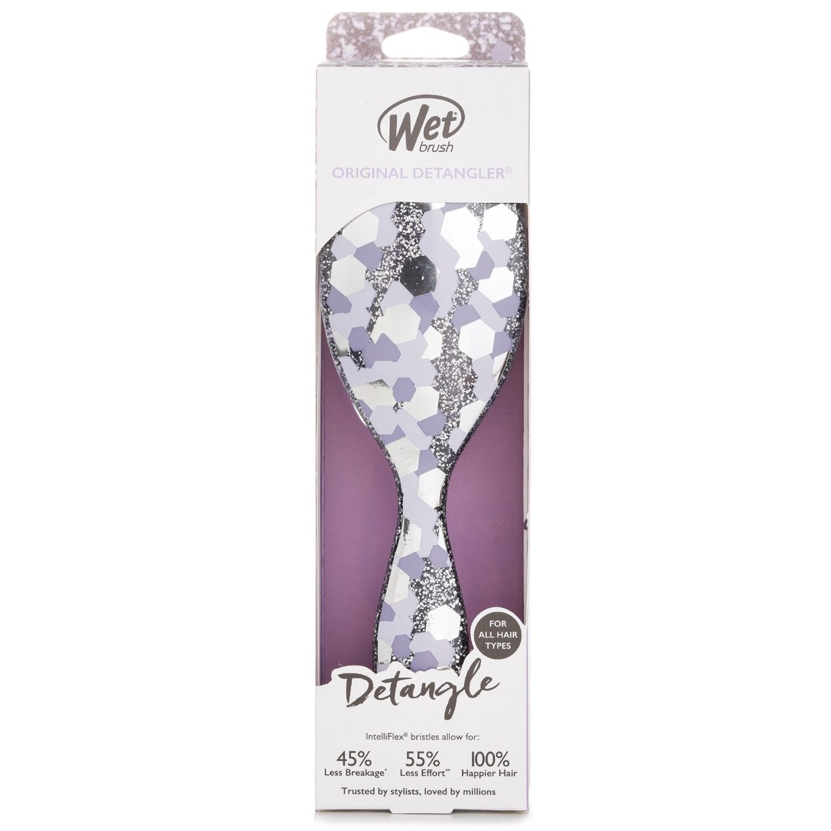 Wet Brush Original Detangler Groovy Disco Purple Hair Brush 1pc