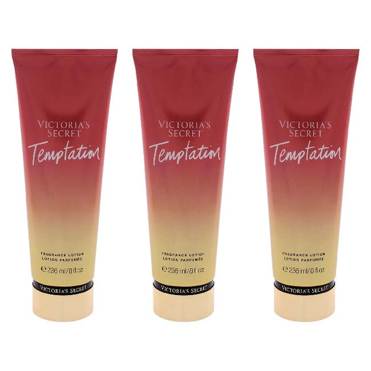 Victorias Secret Temptation Fragrance Lotion by Victorias Secret for Women - 8 oz Body Lotion - Pack of 3
