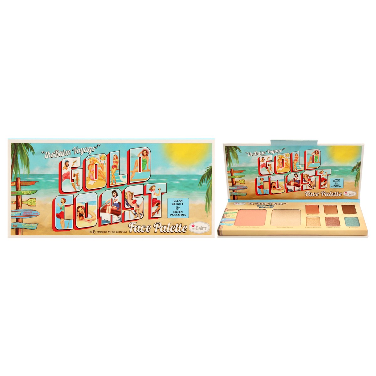 TheBalm Voyage Gold Coast Face Palette by the Balm for Women - 035 oz Makeup