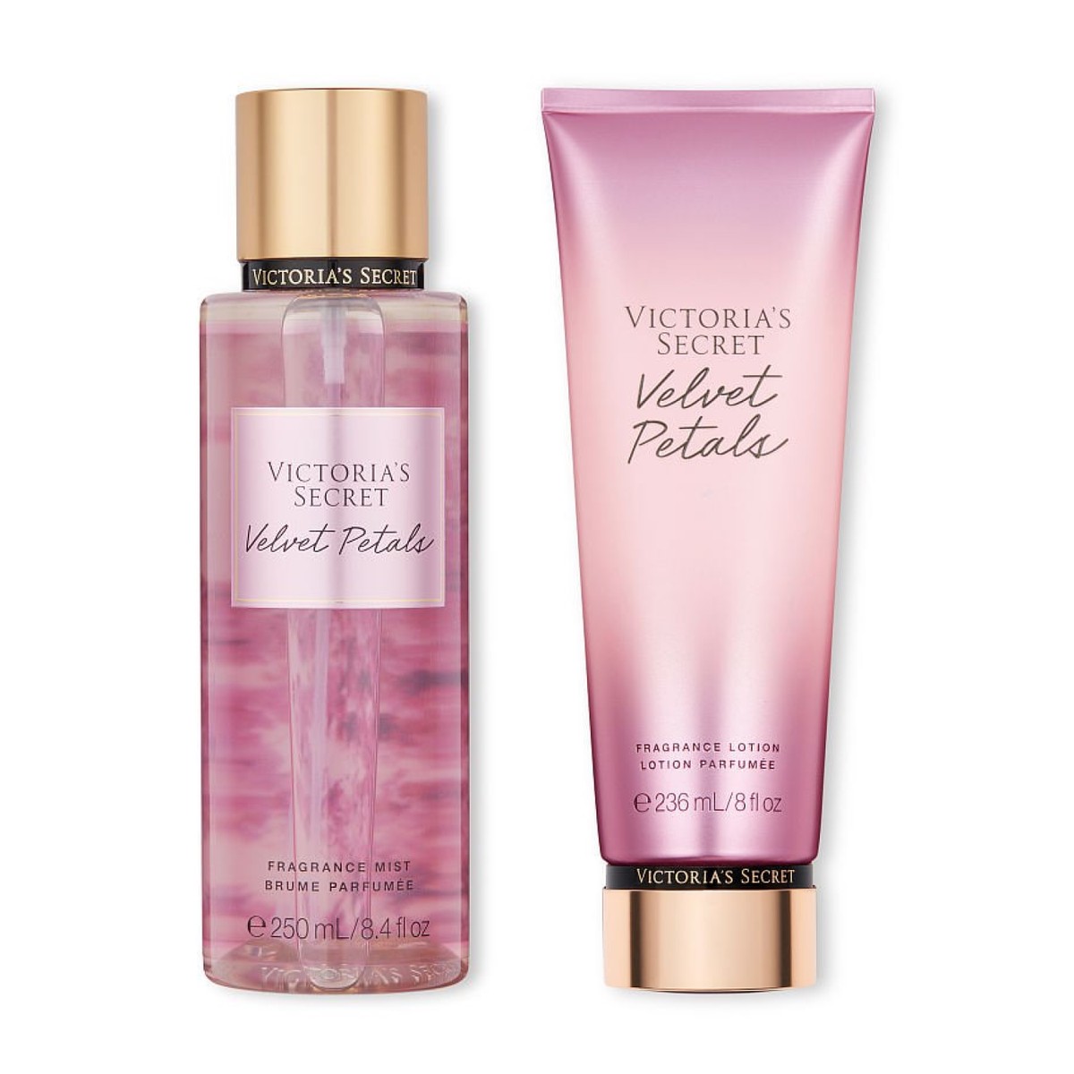 Victorias Secret Velvet Petals 2 Pc Kit 84 oz Fragrance Mist 8 oz Body Lotion