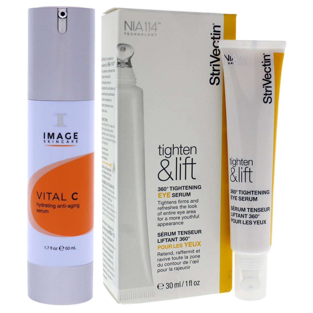 Various Designers Vital C Hydrating Anti-Aging Serum and 360 Tightening Eye Serum Kit by Various Designers for Unisex - 2 Pc Kit 17oz Serum 1oz Serum
