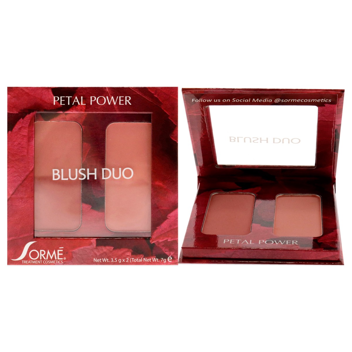 Sorme Cosmetics Blush Duo Compacts - Petal Power by Sorme Cosmetics for Women - 2 x 012 oz Blush