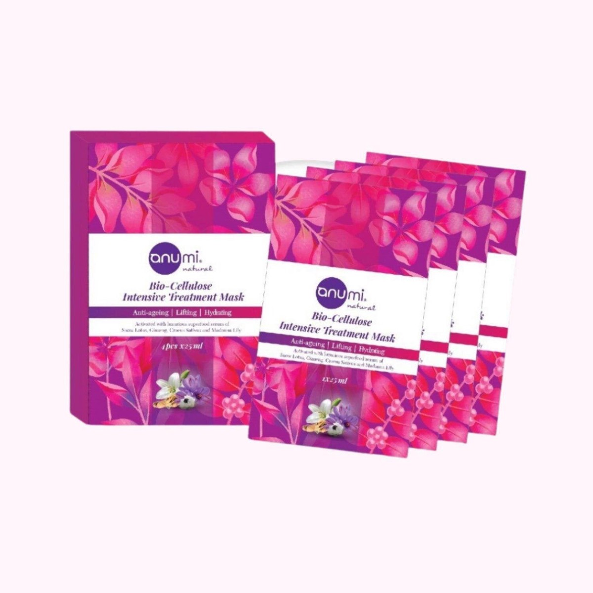 Anumi Skincare BIO CELLULOSE MASK BOX OF 4 PACK 100ML
