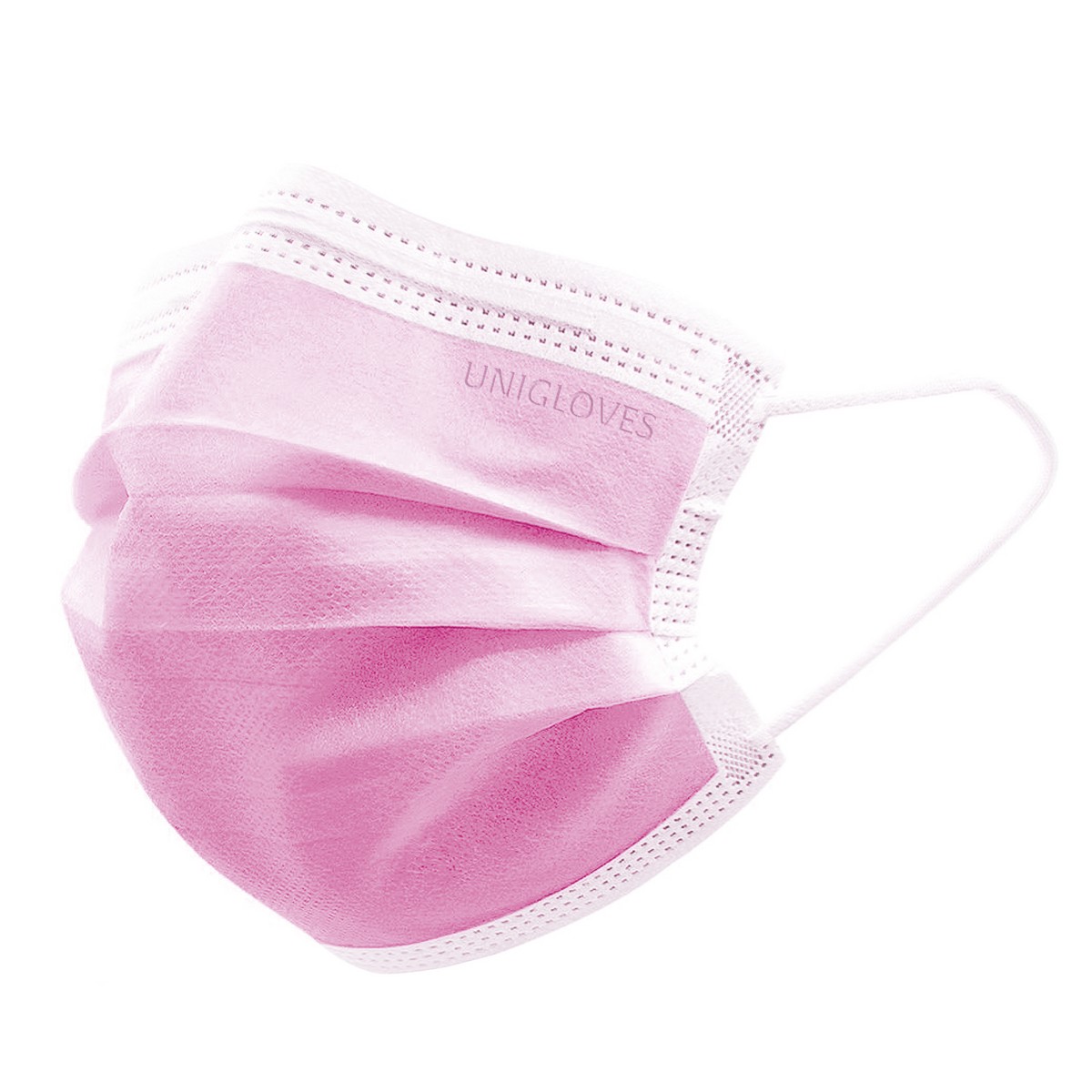 UNIGLOVES Medical face mask with elastic PROFIL PLUS PINK 3-layers 50 pcs