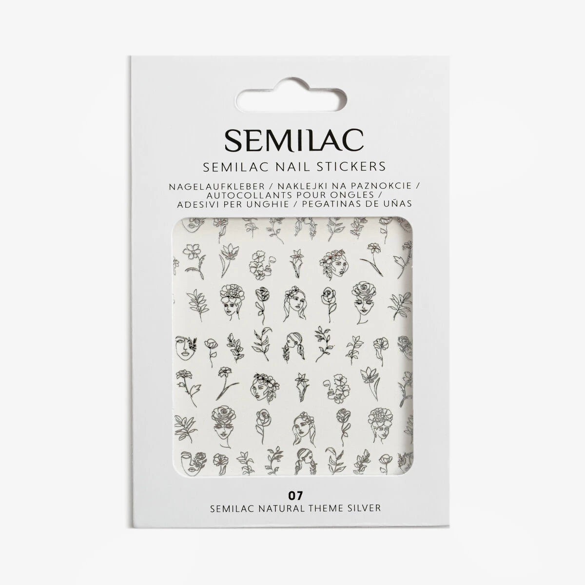 07 Semilac nail stickers Natural Theme Silver