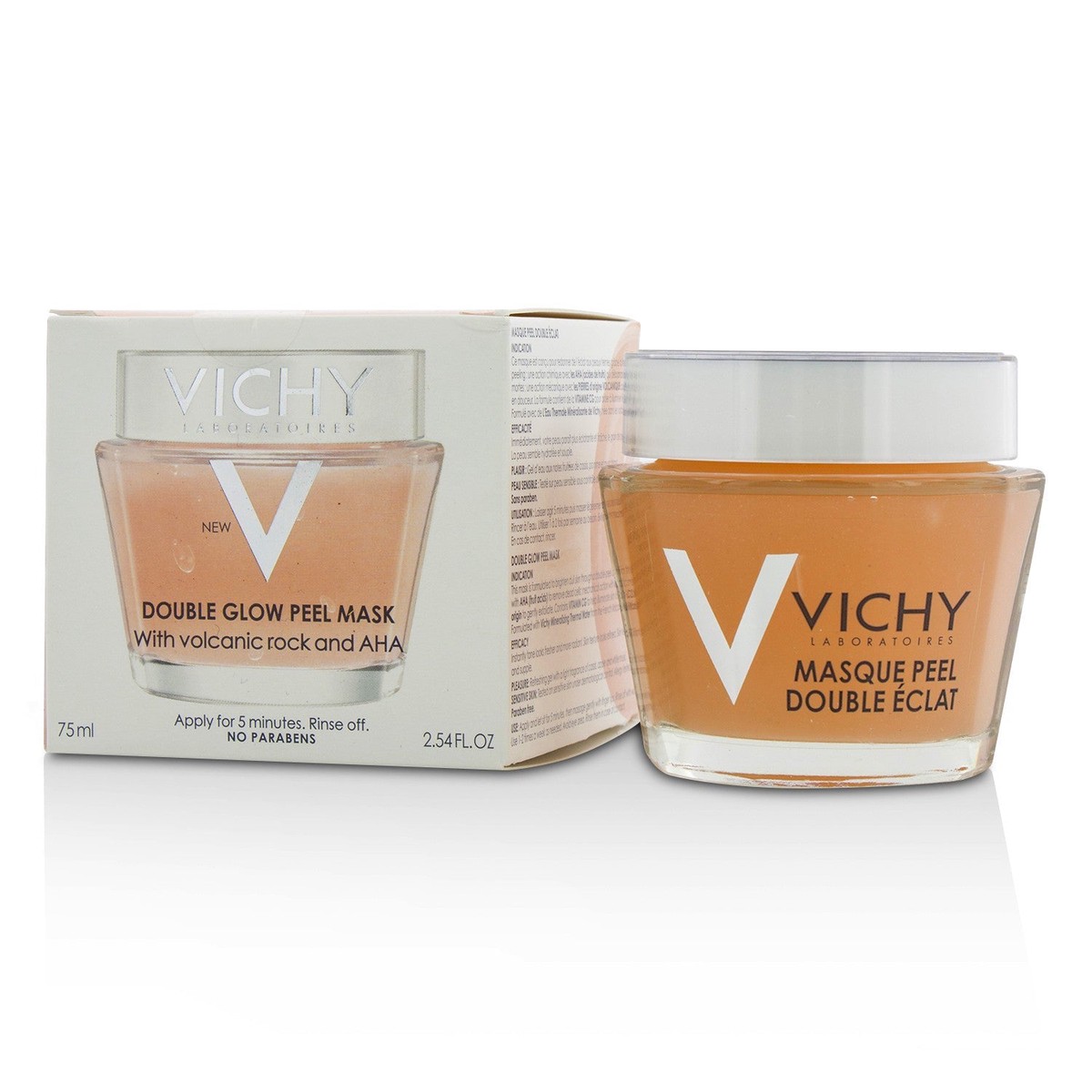 Vichy Double Glow Peel Mask w Volcanic Rock AHA 75ml254oz