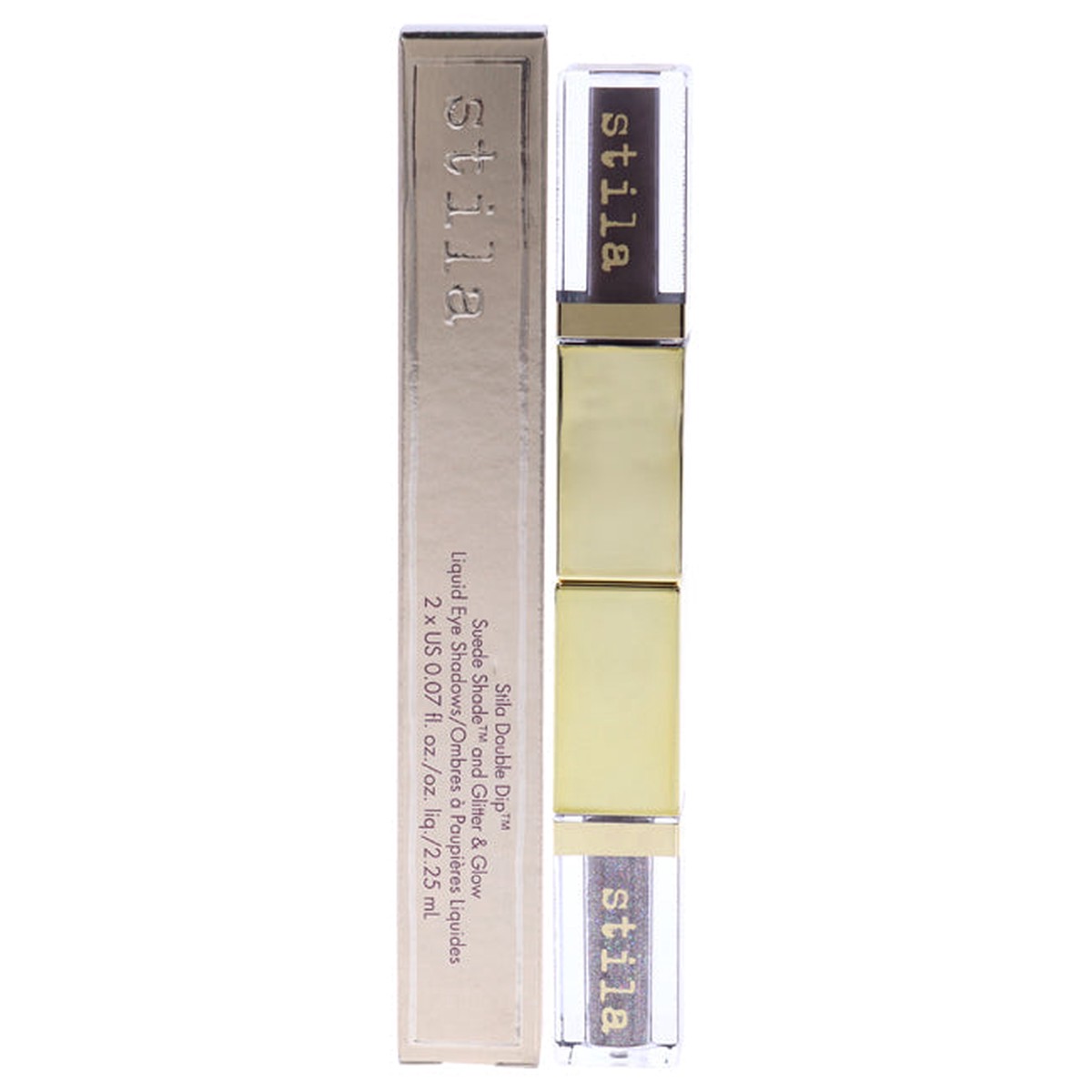 Stila Double Dip Suede Shade and Glitter and Glow Liquid Eye Shadow - Grey Fox by Stila for Women - 2 x 007 oz Eye Shadow