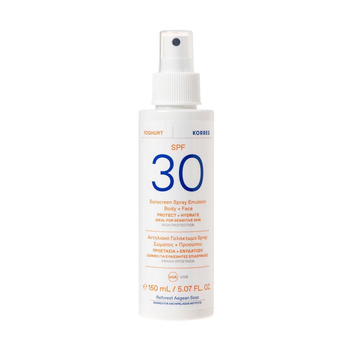 KORRES Yoghurt Spray Emulsion Body Face SPF30 150ml