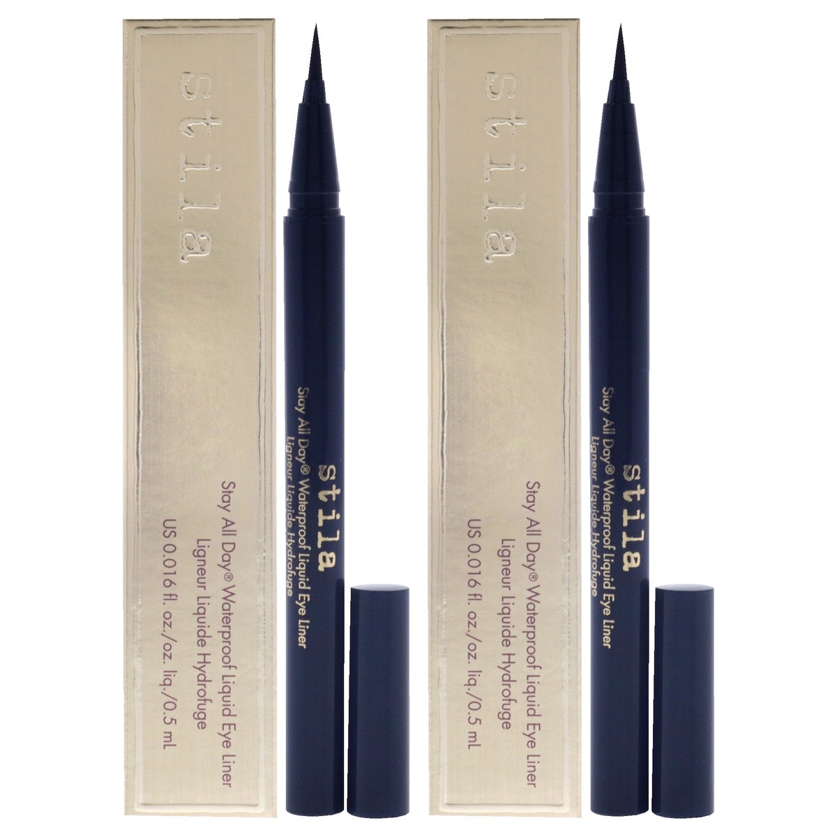 Stila Stay All Day Waterproof Liquid Eye Liner - Midnight by Stila for Women - 0016 oz Eyeliner - Pack of 2
