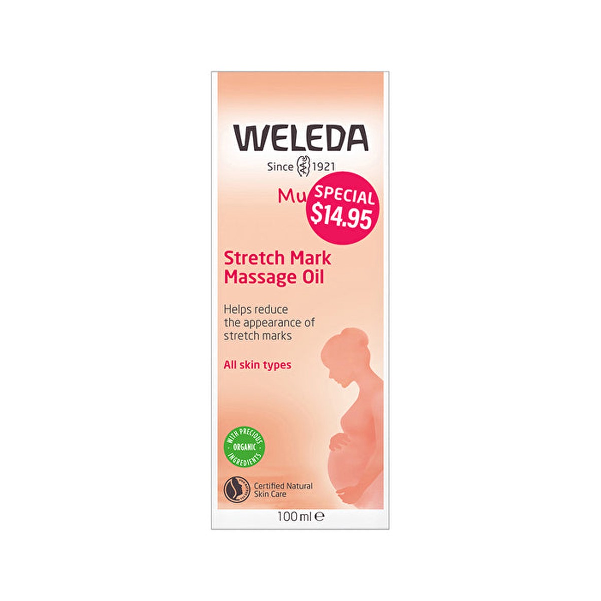 Weleda Mum Organic Stretch Mark Massage Oil STICKERED 100ml