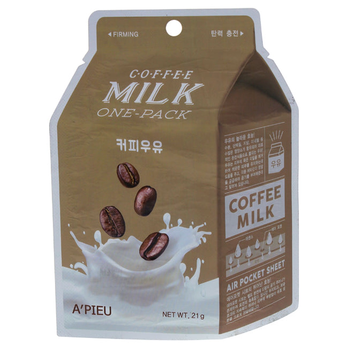 Apieu Coffee Milk Sheet Mask by Apieu for Unisex - 074 oz Mask
