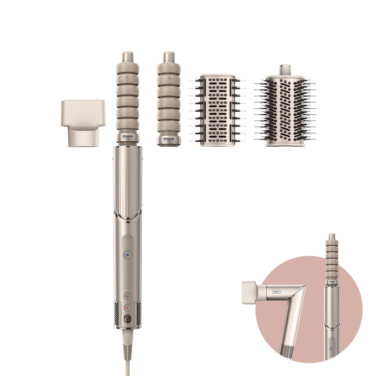 Shark Beauty FlexStyle 4-in-1 Air Styler Hair Dryer for Straight Wavy Hair - Stone - 2025 Edition