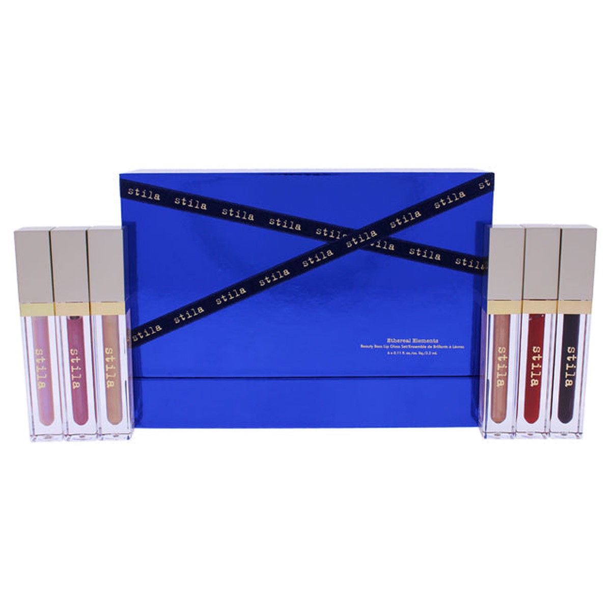 Stila Ethereal Elements Beauty Boss Lip Gloss Set by Stila for Women - 6 x 011 oz Lip Gloss Pink Slip Golden Parachute Kitten Synergy In The Red Bonus Baby