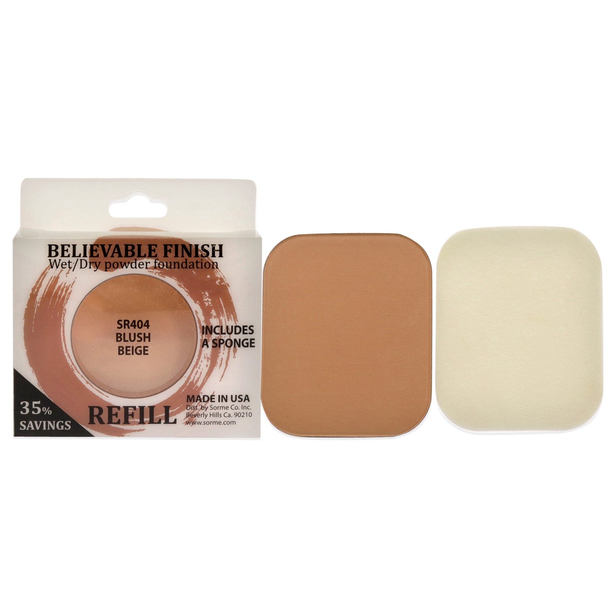 Sorme Cosmetics Believable Finish Powder Foundation - Blush Beige by Sorme Cosmetics for Women - 023 oz Foundation (Refill)