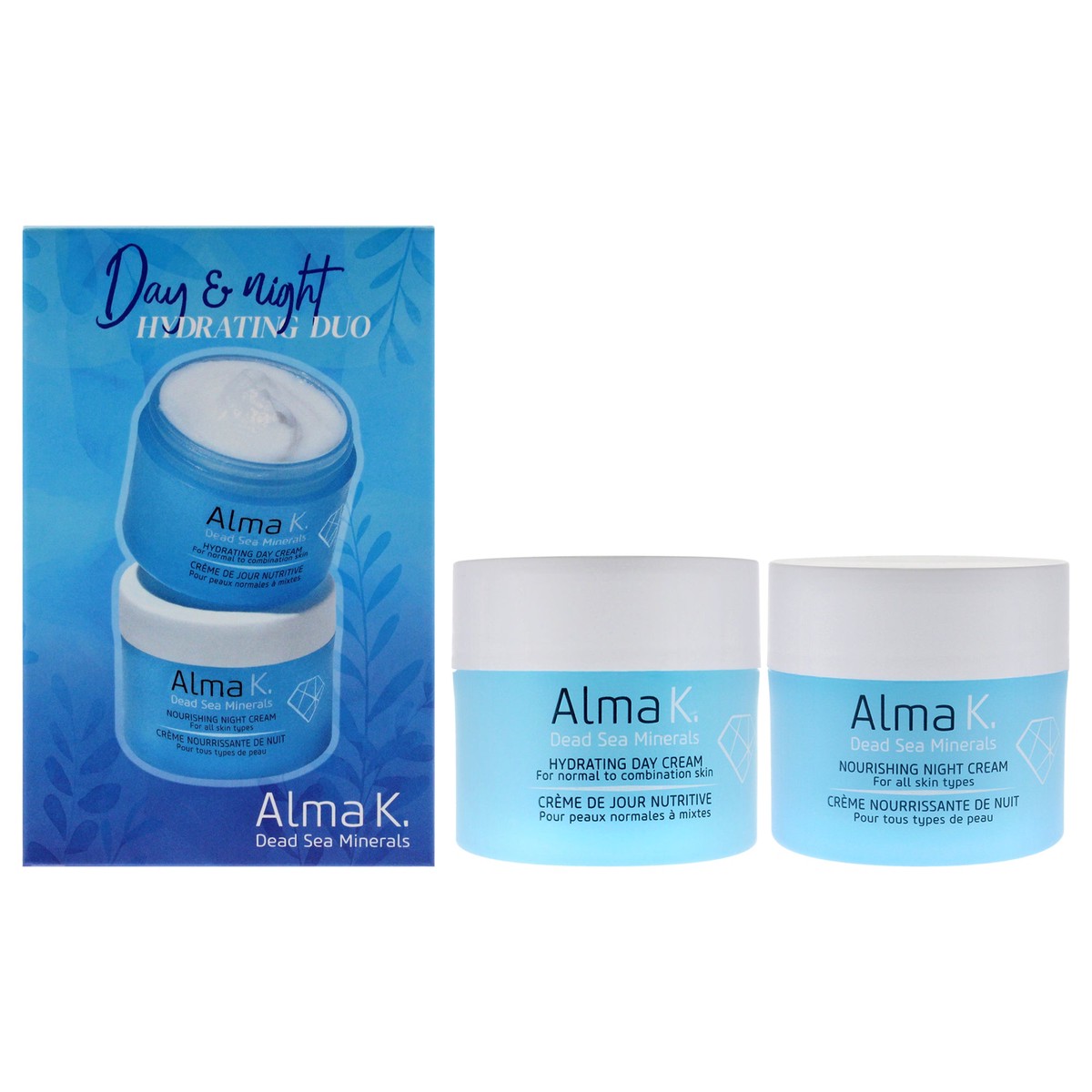 Alma K Day and Night Hydrating Duo by Alma K for Women - 2 Pc 17oz Hydrating Day Cream for Normal to Combination Skin 17oz Nourishing Night Cream for All Skin Types