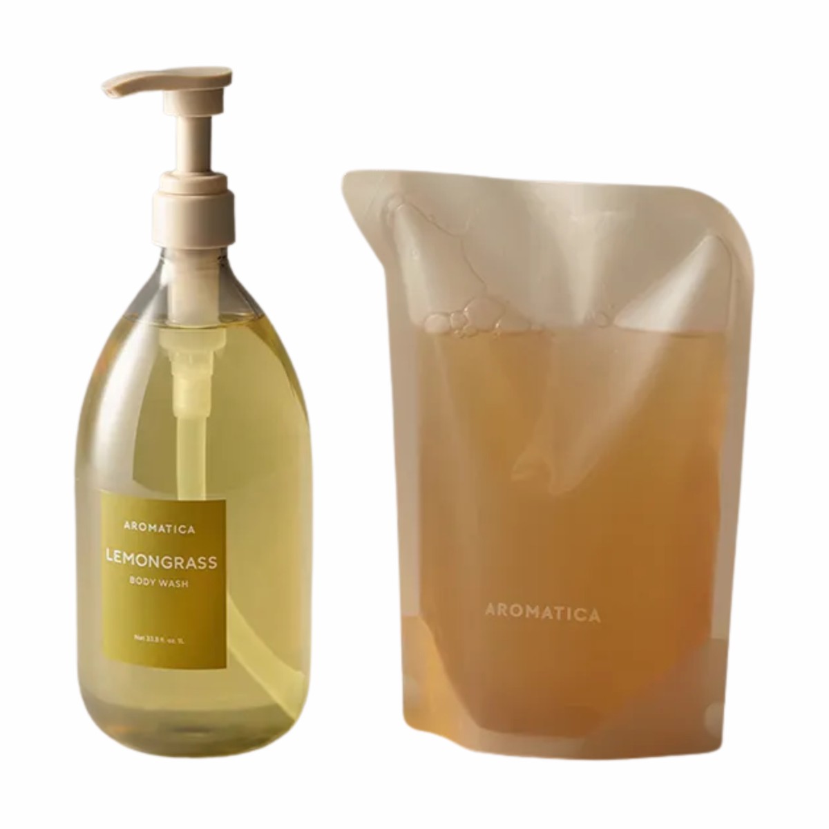 AROMATICA Lemongrass Body Wash 1L Refill 500ml Set