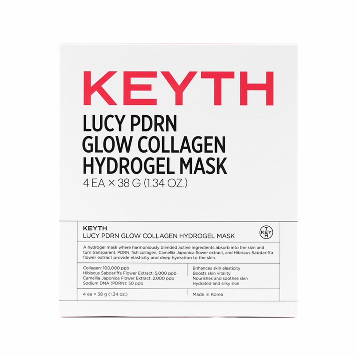 KEYTH Lucy PDRN Glow Collagen Hydrogel Mask 38g 4ea