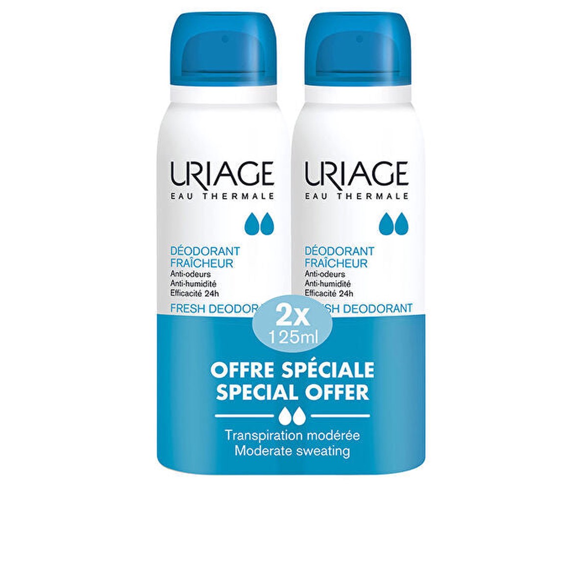 Uriage Fresh Deodorant Spray Pack 2x 125ml