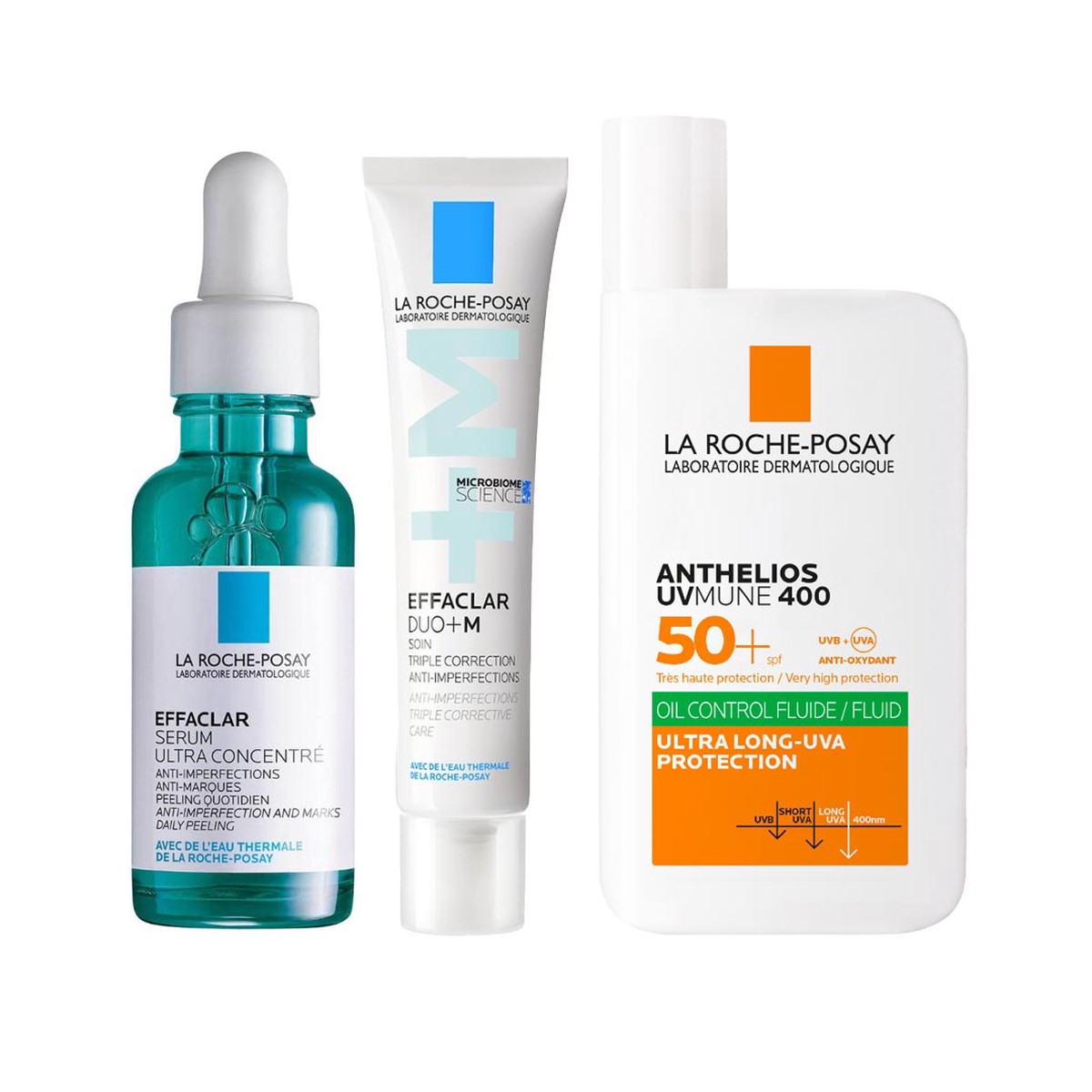 La Roche-Posay Breakout-Fighting Post-Acne Mark Set Effaclar Serum DuoM Anti Blemish Corrective Care SPF50