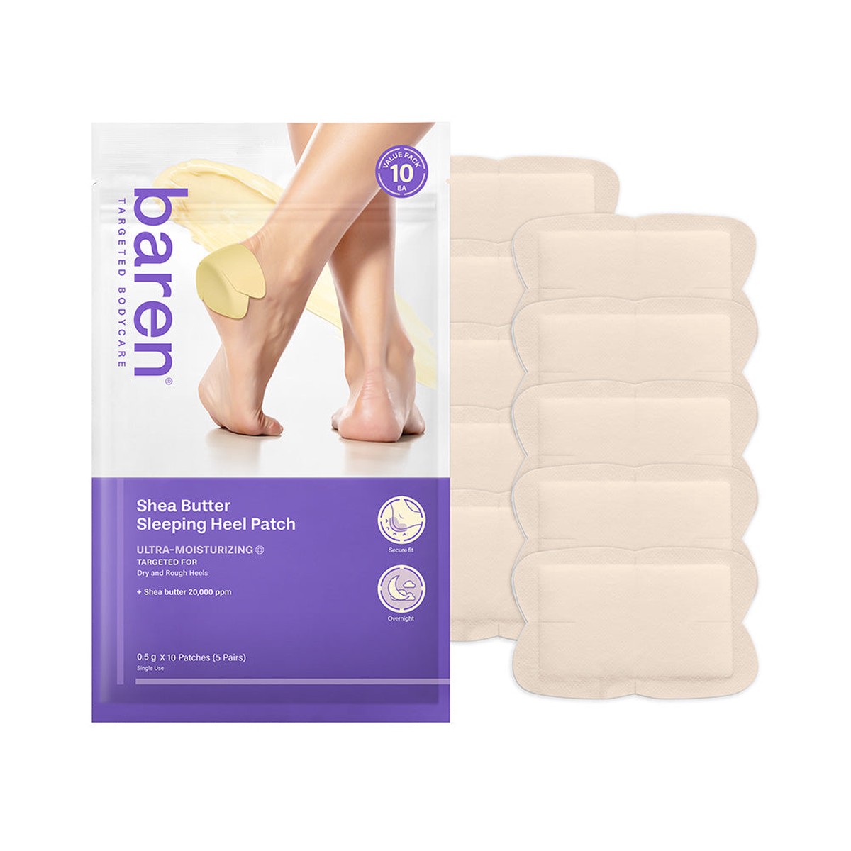 baren Shea Butter Sleeping Heel Patch 10pcs
