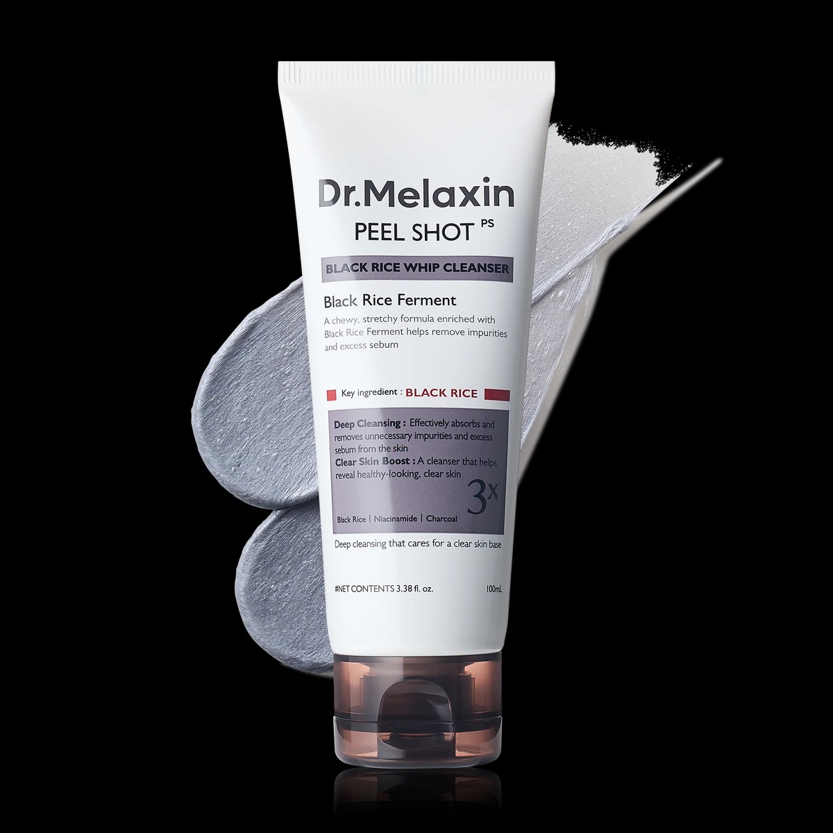 DrMelaxin Peel Shot Black Rice Mochi Whip Cleanser 100ml