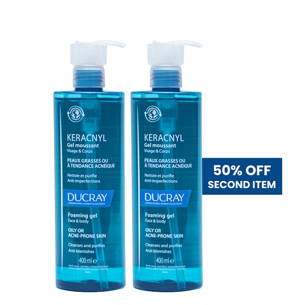 Ducray - Keracnyl Foaming Gel Duo Pack ( -50 Off Second Item )