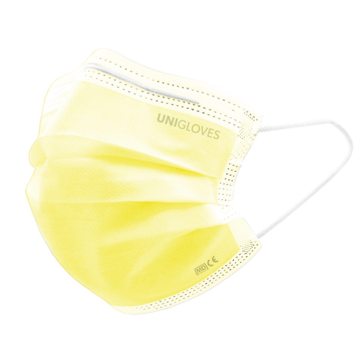 UNIGLOVES Medical face mask with elastic PROFIL PLUS YELLOW 3-layers 50 pcs