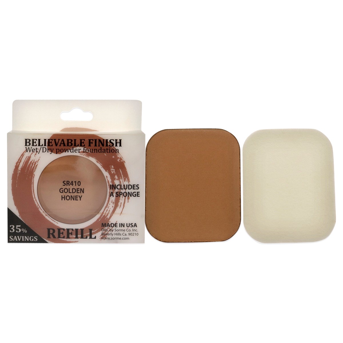 Sorme Cosmetics Believable Finish Powder Foundation - Golden Honey by Sorme Cosmetics for Women - 023 oz Foundation (Refill)
