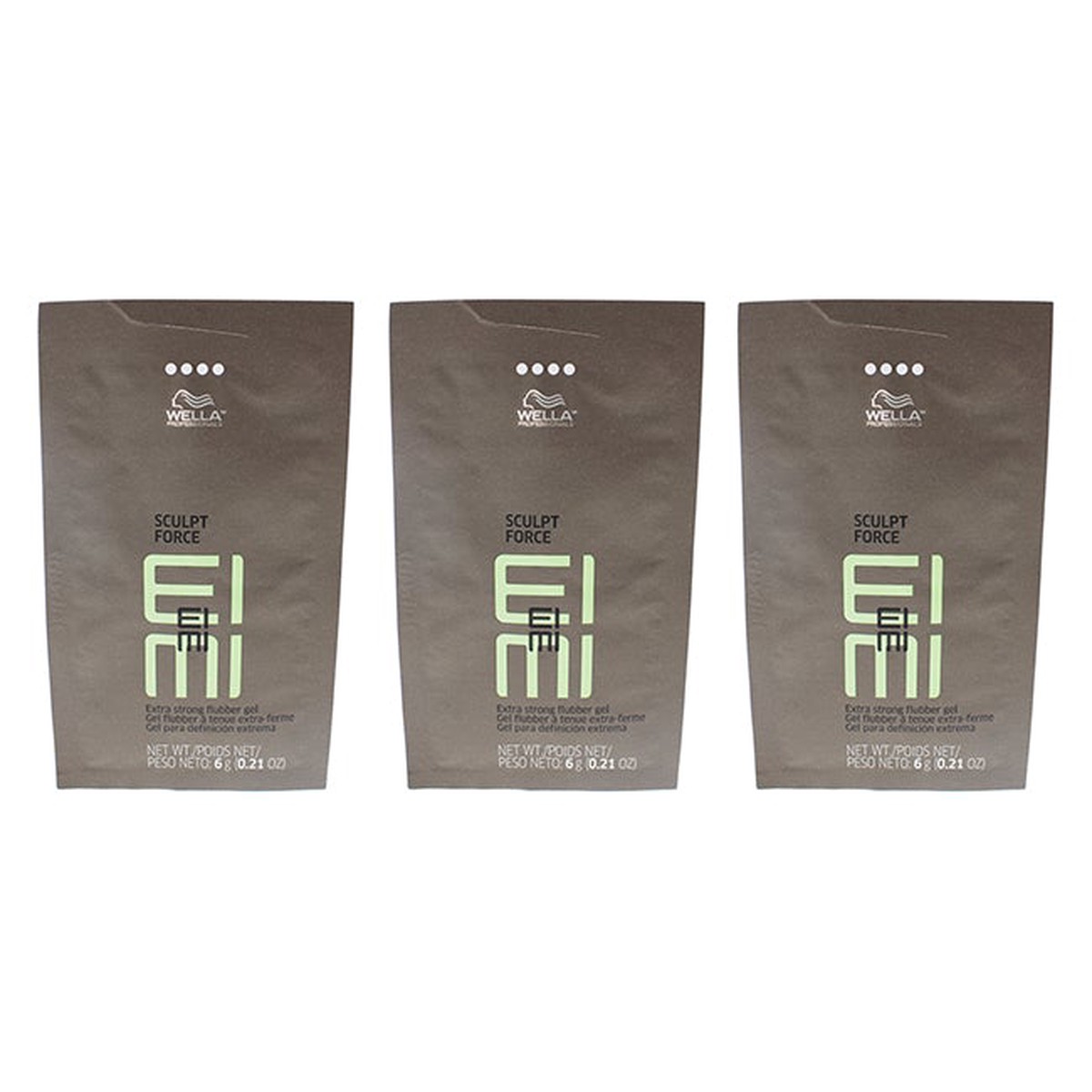 Wella EIMI Sculpt Force Extra Strong Flubber Gel by Wella for Unisex - 021 oz Gel - Pack of 3