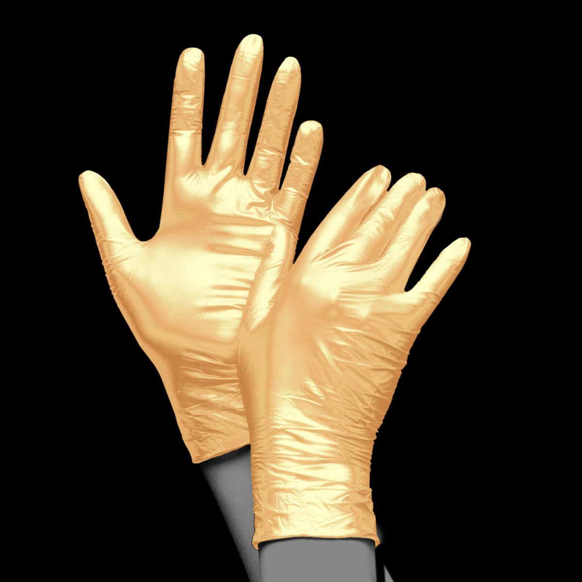 UNIGLOVES Disposable nitrile gloves with pearl effect S FANCY GOLD 100pcs (Germany)